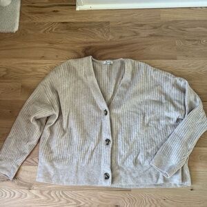 Madewell Cream Ribbed Cardigan